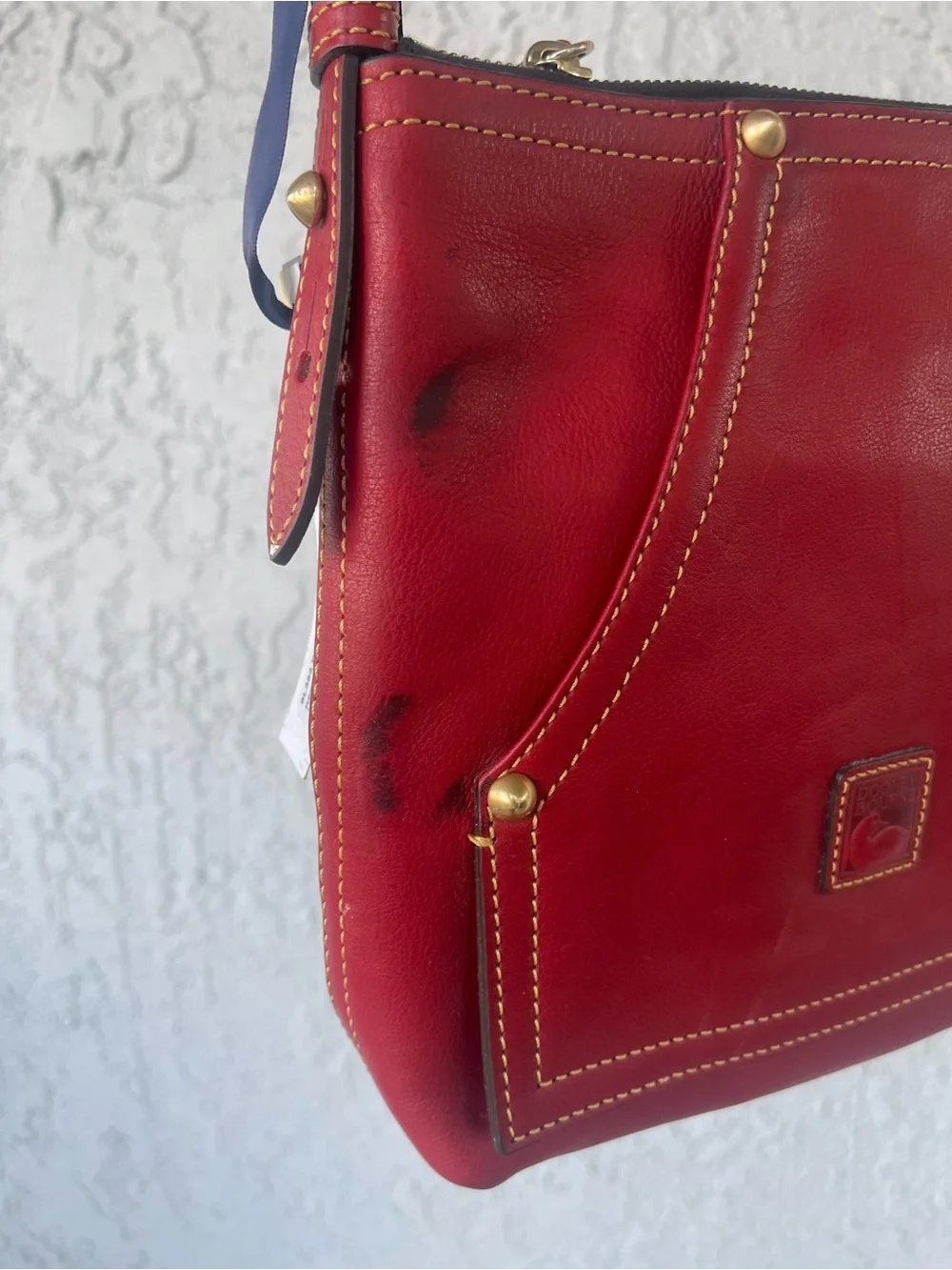 Dooney & Bourke Red Leather Tassel Shoulder Bag